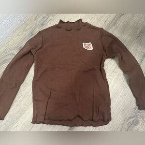 Zara girls size 8 long sleeved brown top